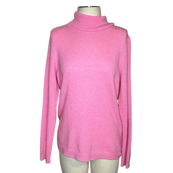 Charter Club Luxury Cashmere pink turtleneck sweater size L - Picture 1 of 11